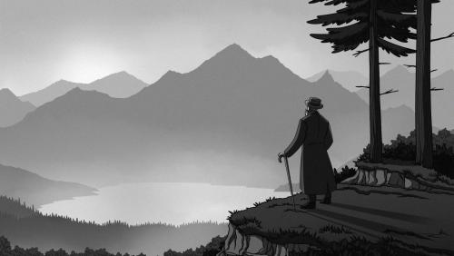 Część intra wprowadzającego do gry - Władysław hrabia Zamoyski podczas spaceru w Tatrach autor: Aleksandra Nowak