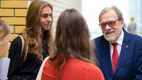 Na Dniu Kandydata pojawił się rektor Andrzej Lesicki. Fot. Adrian Wykrota