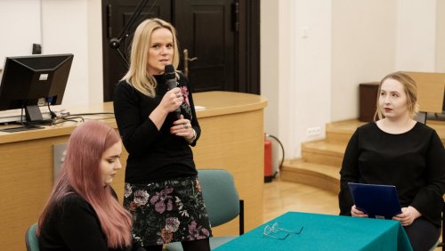 Zyta Czechowska spotkała się z przyszłymi nauczycielkami i nauczycielami, fot. Adrian Wykrota