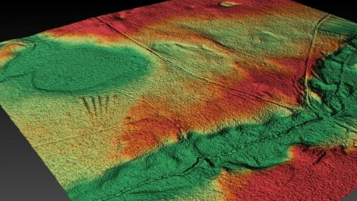 Wizualizacja 3D pierwszego z odkrytych w Wielkopolsce cmentarzysk megalitycznych w okolicy Rokietnicy. Wyk T. Wiktorzak