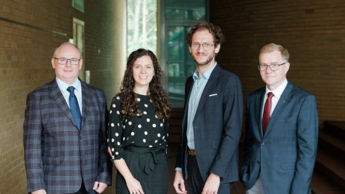 Prof. UAM Andrzej Wicher, dr Agnieszka Kruszwicka, prof. Michał Klichowski oraz prof. Roman Gołębiewski