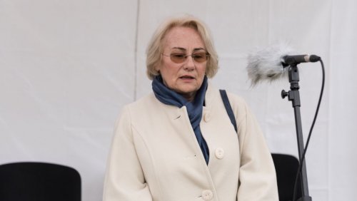 Prof. Rychlewska, w trakcie uroczystości nadania imienia ulicy prof. Jacka Rychlewskiego, fot. Łukasz Woźny