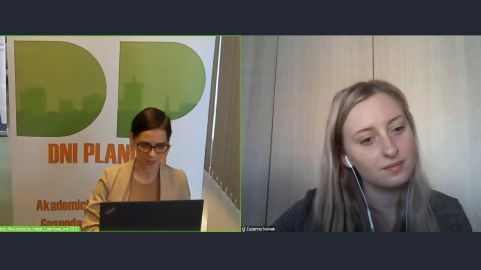 Dni Planisty 2020. Na zdjęciu Paulina Lipińska z komitetu organizacyjnego konferencji oraz Zuzanna Nowak, prezeska AKNGP