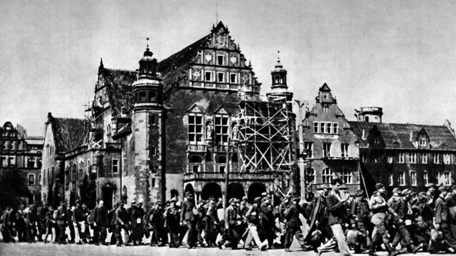 Kolumny jeńców niemieckich. Fot. Archiwum Życia