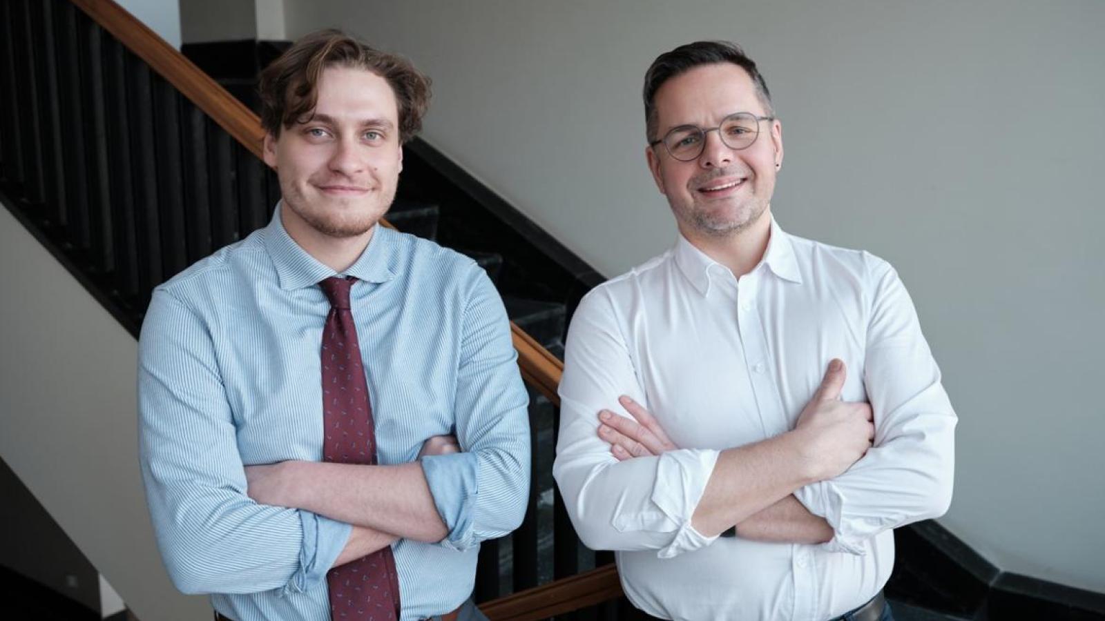 Mikołaj Sokolski i prof. UAM Mikołaj Tomaszyk, fot. Władysław Gardasz