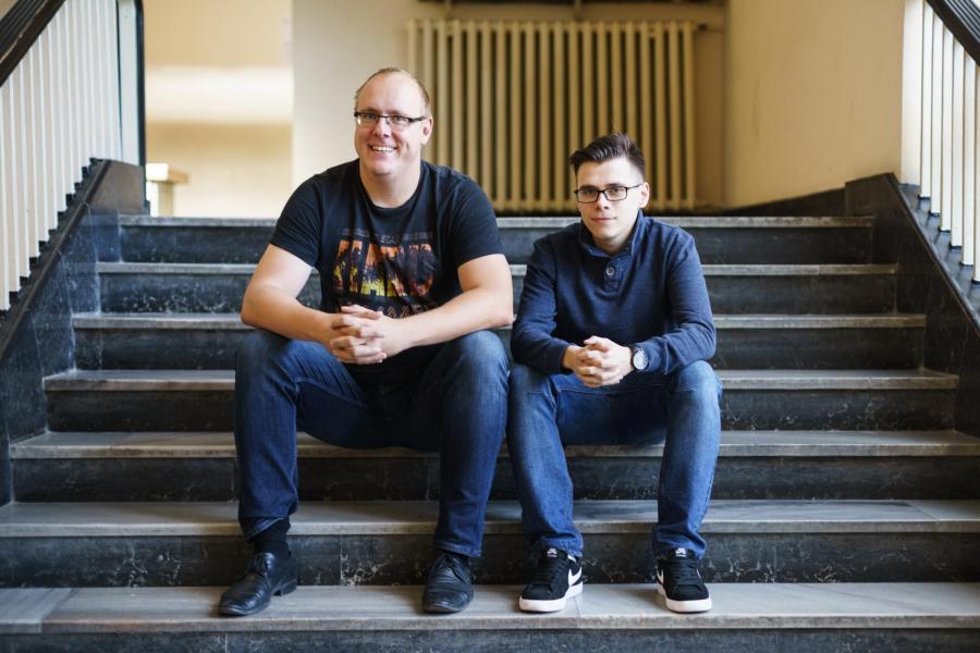 Wojciech Krasucki z Bartoszem Kuźnickim