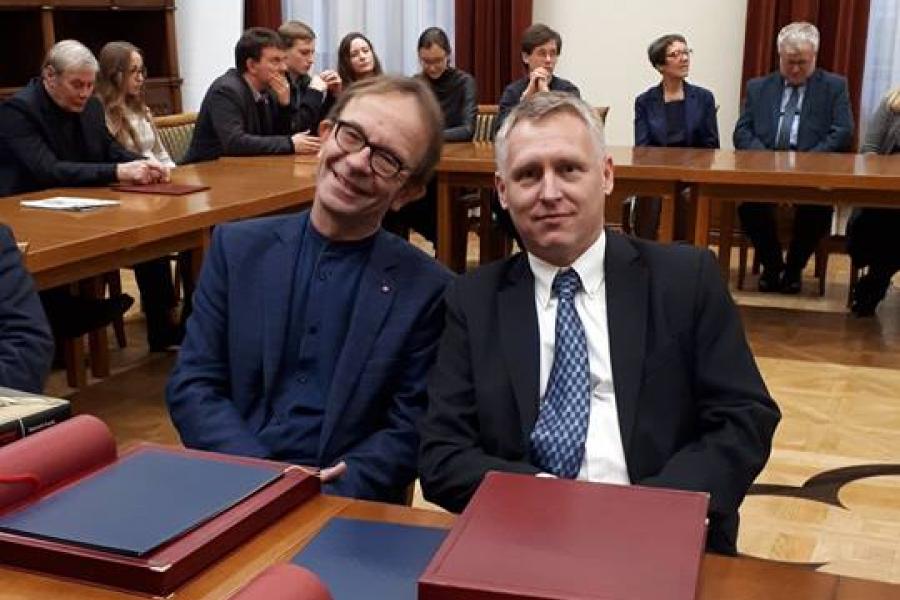 Dr hab. Michał Jarnecki z WP-A UAM oraz prof. Piotr Kołakowski