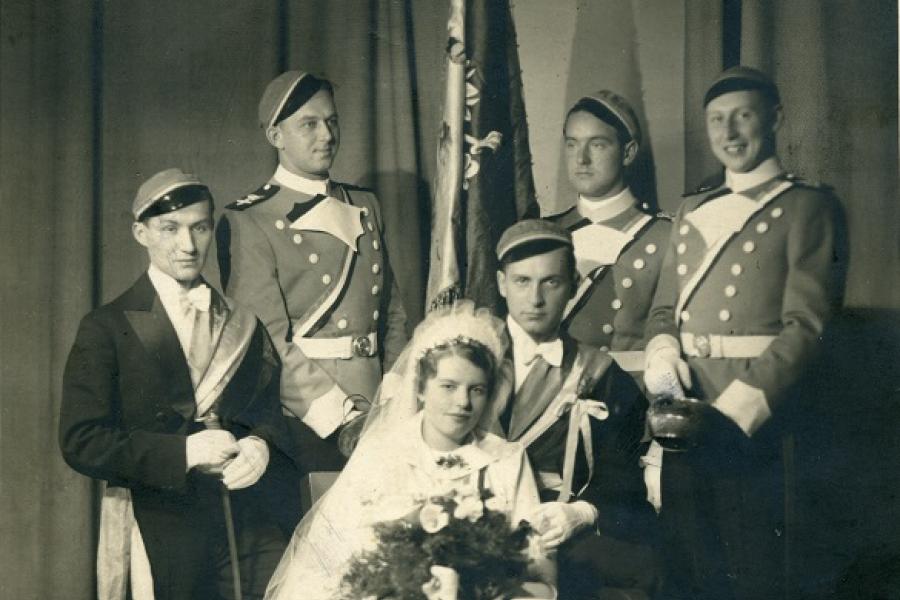 Zdjęcie ślubne korporacji Roma, 1938, fot. Archiwum UAM