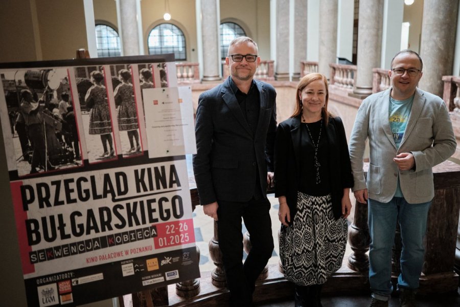 Organizatorzy Przeglądu Kina Bułgarskiego - prof. Wojciech Jóźwiak, prof. Natalia Długosz oraz prof. Marek Kaźmierczak, fot. Władysław Gardasz